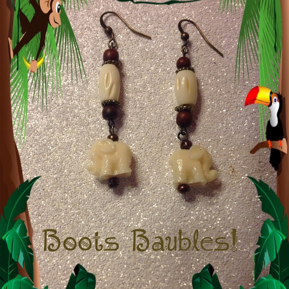 Handcrafted elephant earrings